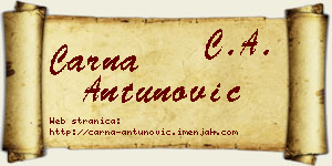 Čarna Antunović vizit kartica